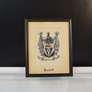 Vintage Wall Art Heraldic Coat of Arms Shield Knight Helmet Lion Eagle